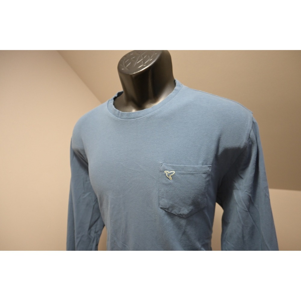 Birddogs Long Sleeve T-Shirt Mens XL Blue Pocket Crewneck Logo Excellent